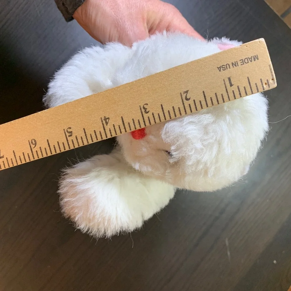Vintage 1980 Gund White Cat Plush Blue Eyes Bell in Tail 14 Inch Retro‎ Toy